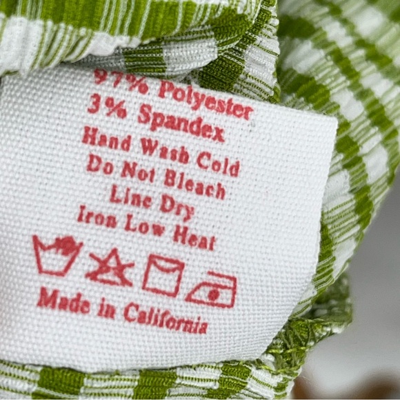 LISA SAYS GAH Green Stripe tank Dress 0320 seersucker textured babydoll - Picture 10 of 12